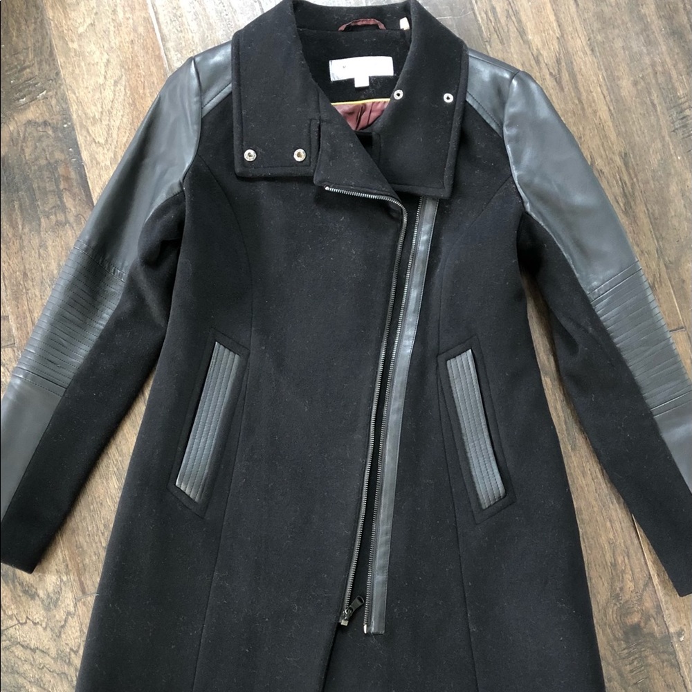 COPY - MARC NEW YORK Wool Faux Leather Accent Peacoat